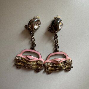 Set of Vintage Mary Kay Pink Cadillac Earrings and Pink Watch